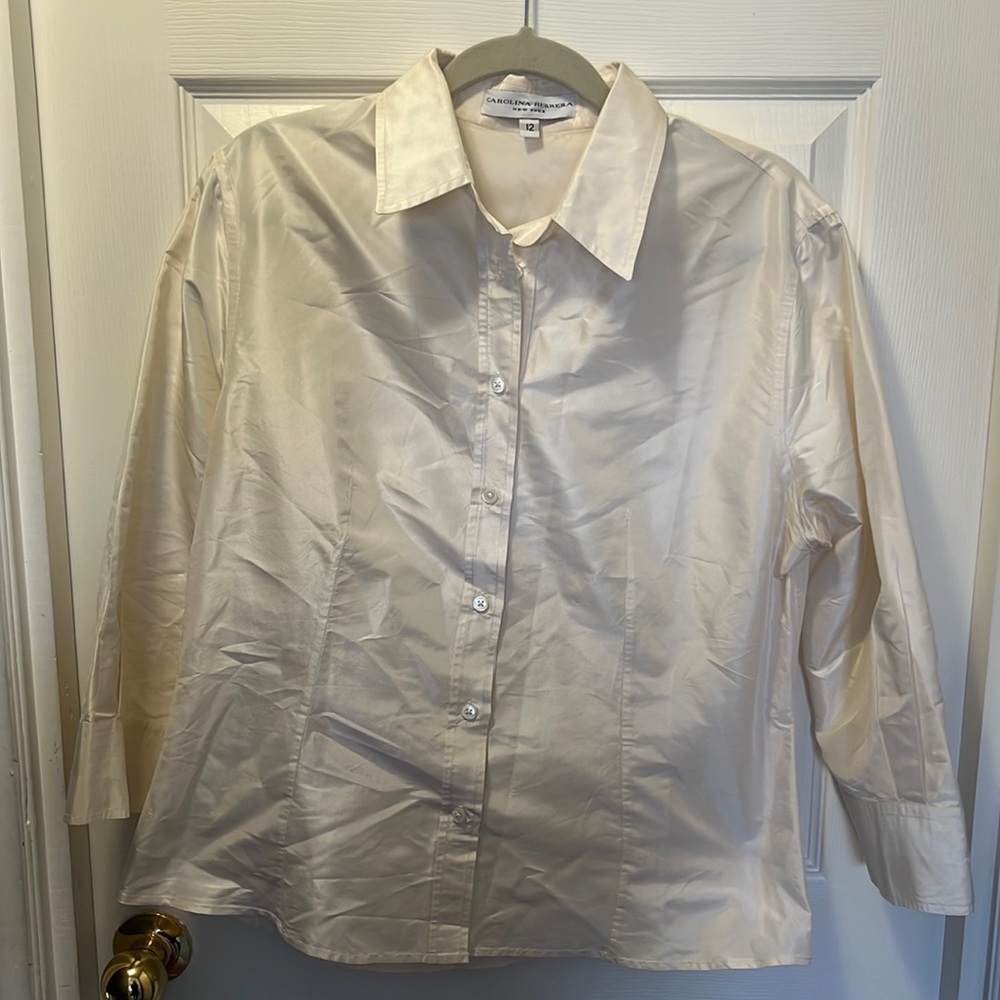Carolina Herrara champagne coloured dress shirt